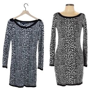 French Connection Snow Leopard Sweater Dress - 10